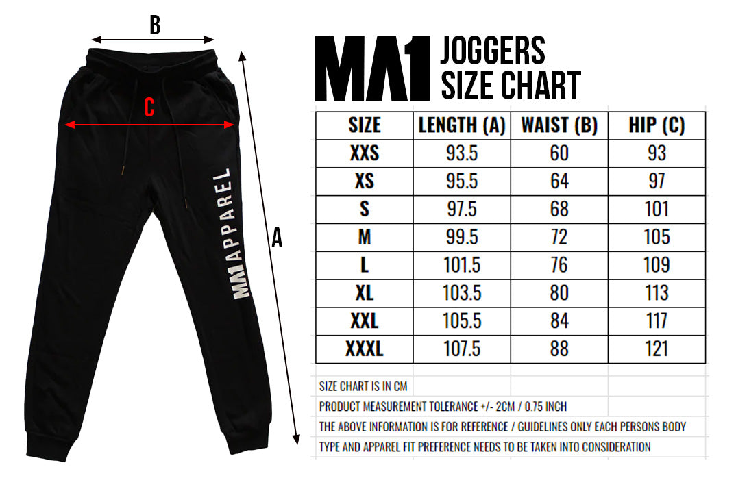 MA1 Classic Black Joggers