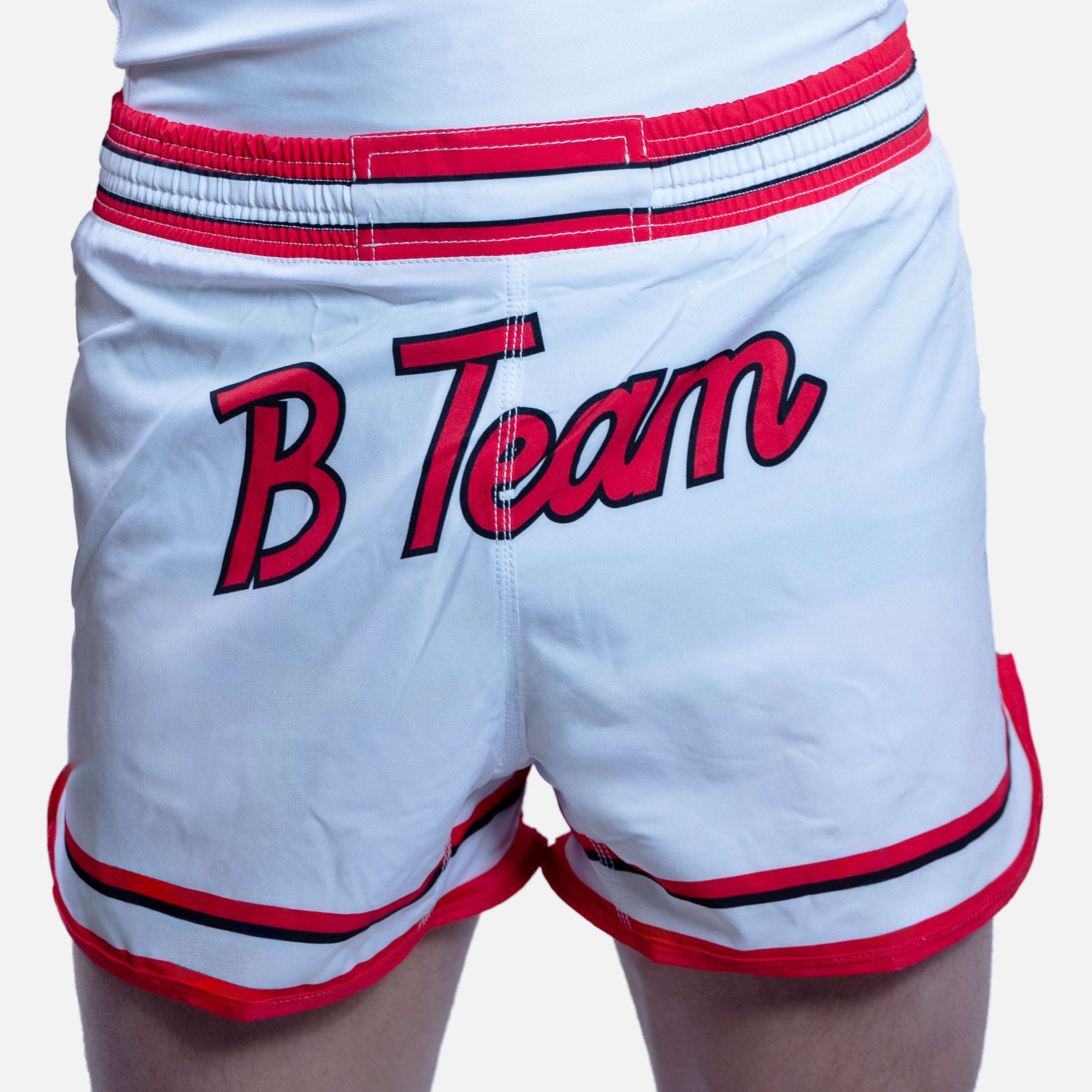 B-Team White Bulls High Cut MMA Shorts