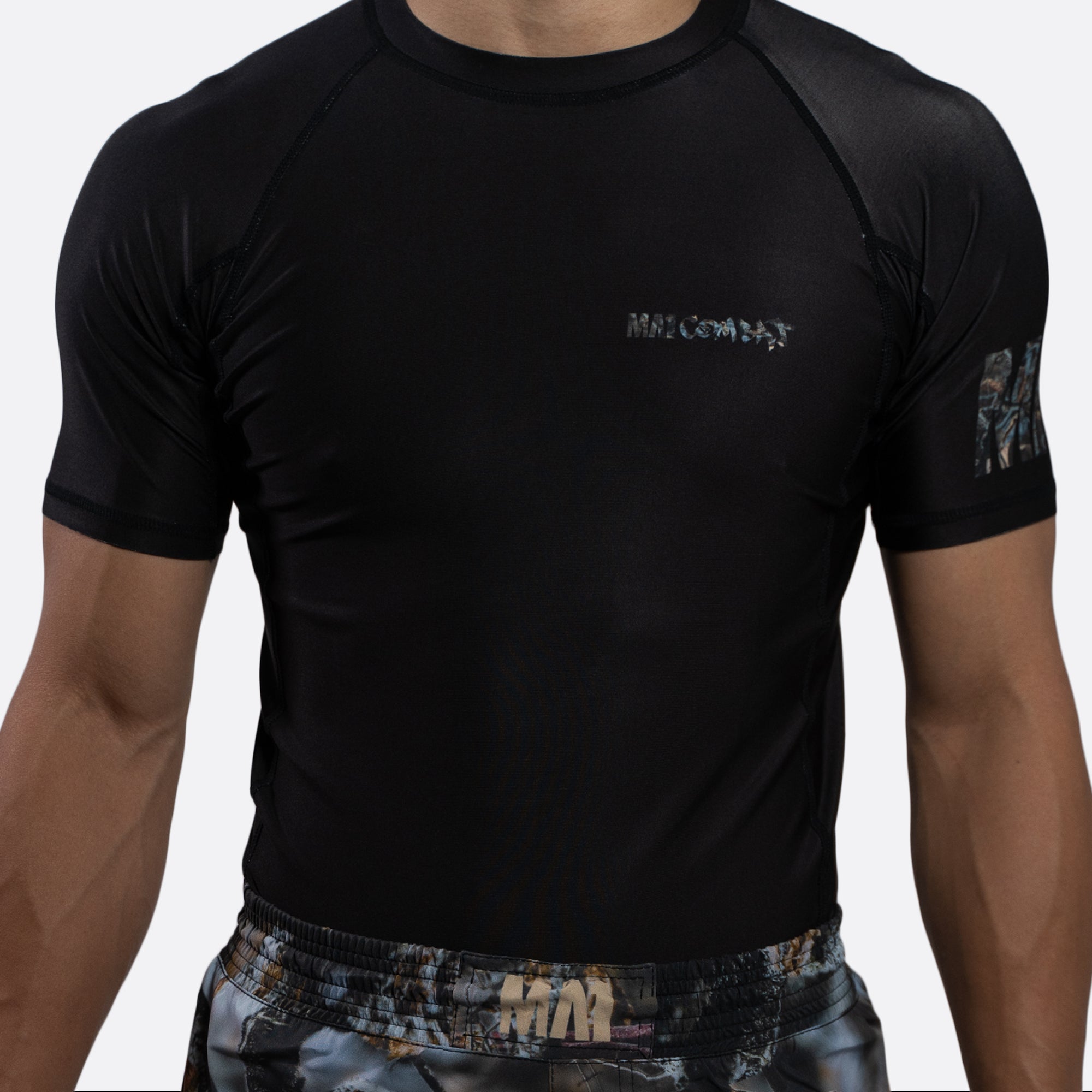 MA1 Hillbilly Camo Logo Short Sleeve Rash Guard