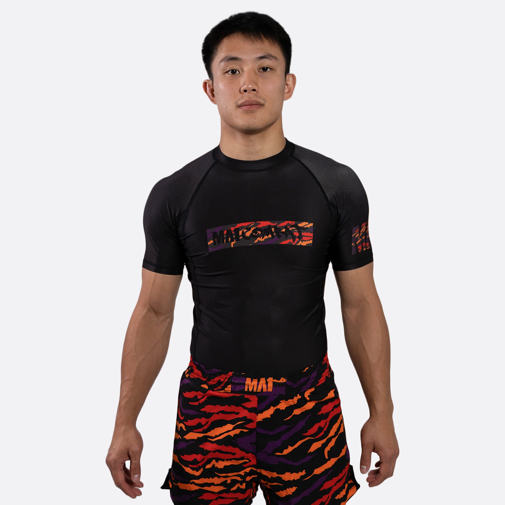 MA1 Tiger Stripe Logo Short Sleeve Rash Guard