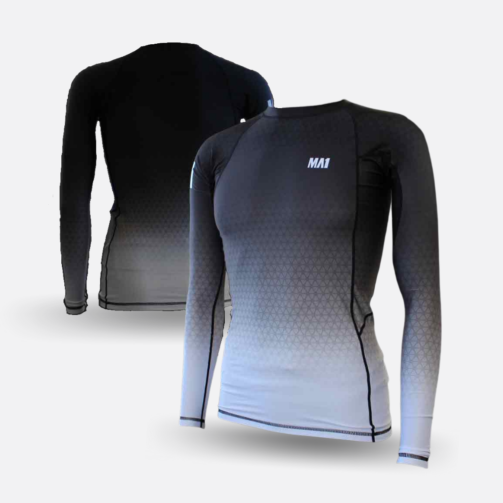 MA1 Long Sleeve Rash Guard - Wagara White