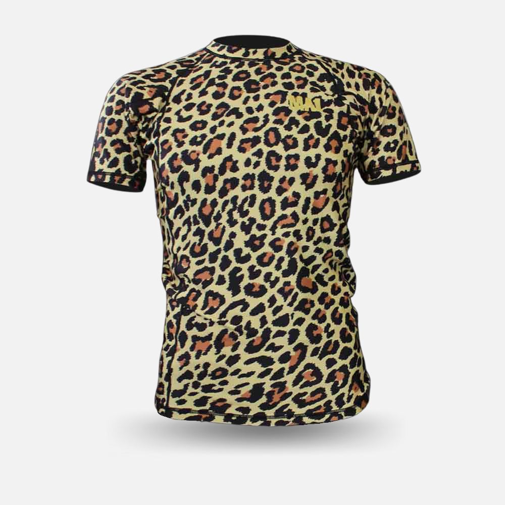 MA1 #F**kCraigJones Gold Leopard Rash Guard