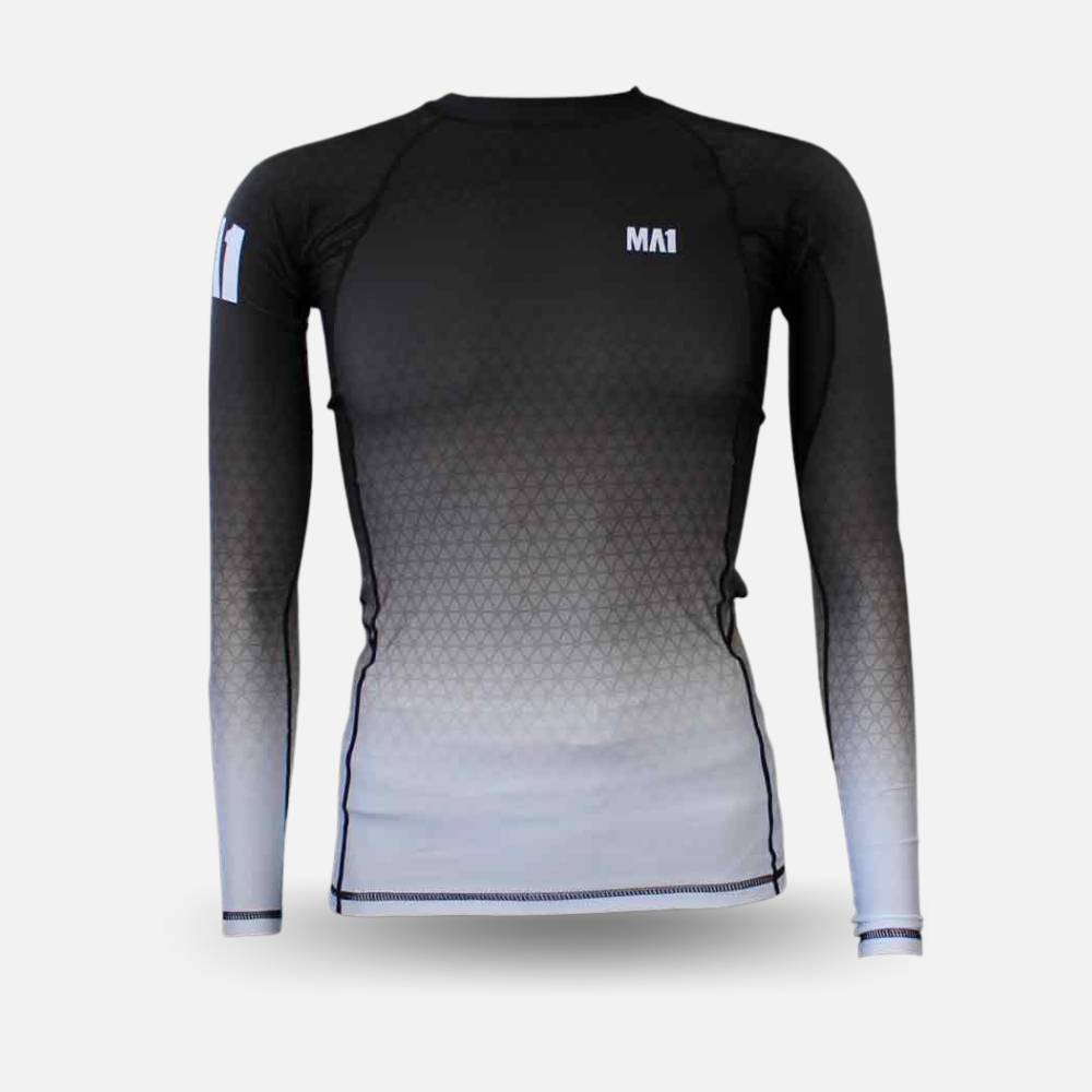 MA1 Long Sleeve Rash Guard - Wagara White