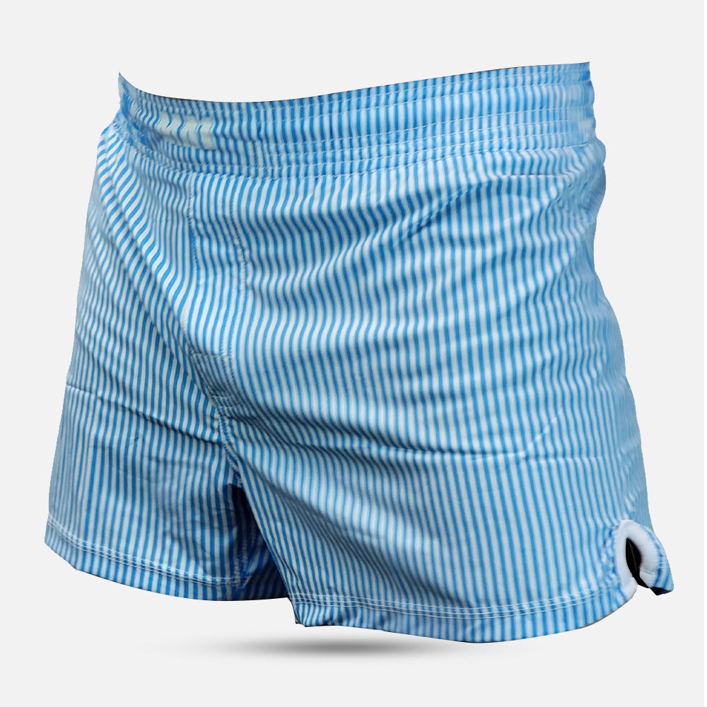 MA1 BLUE AND WHITE PINSTRIPE MMA SHORTS