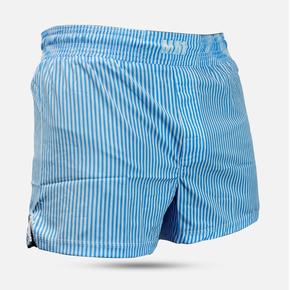 MA1 BLUE AND WHITE PINSTRIPE MMA SHORTS