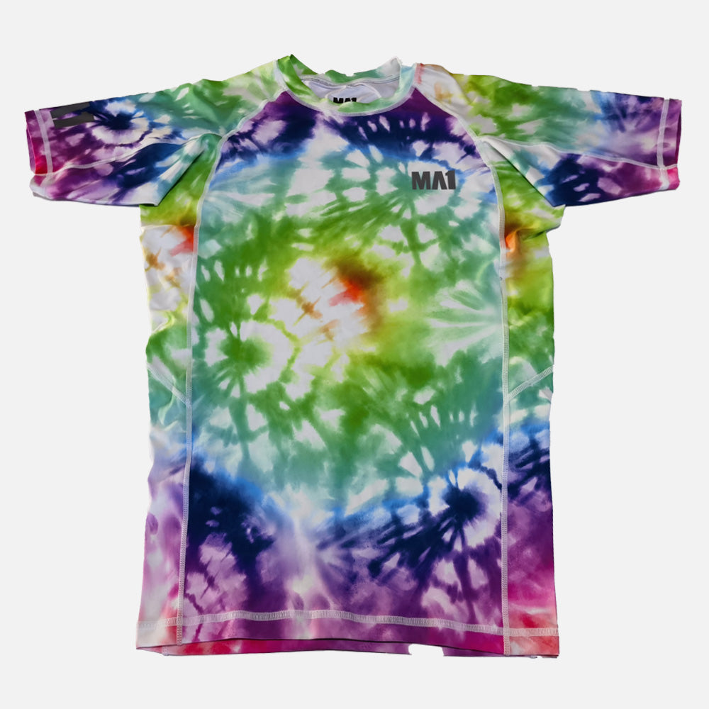 MA1 Tie Dye White Short Sleeve Rash Guard