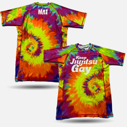 MA1 Keep BJJ Gay Tie Dye Short Sleeve Rashguard