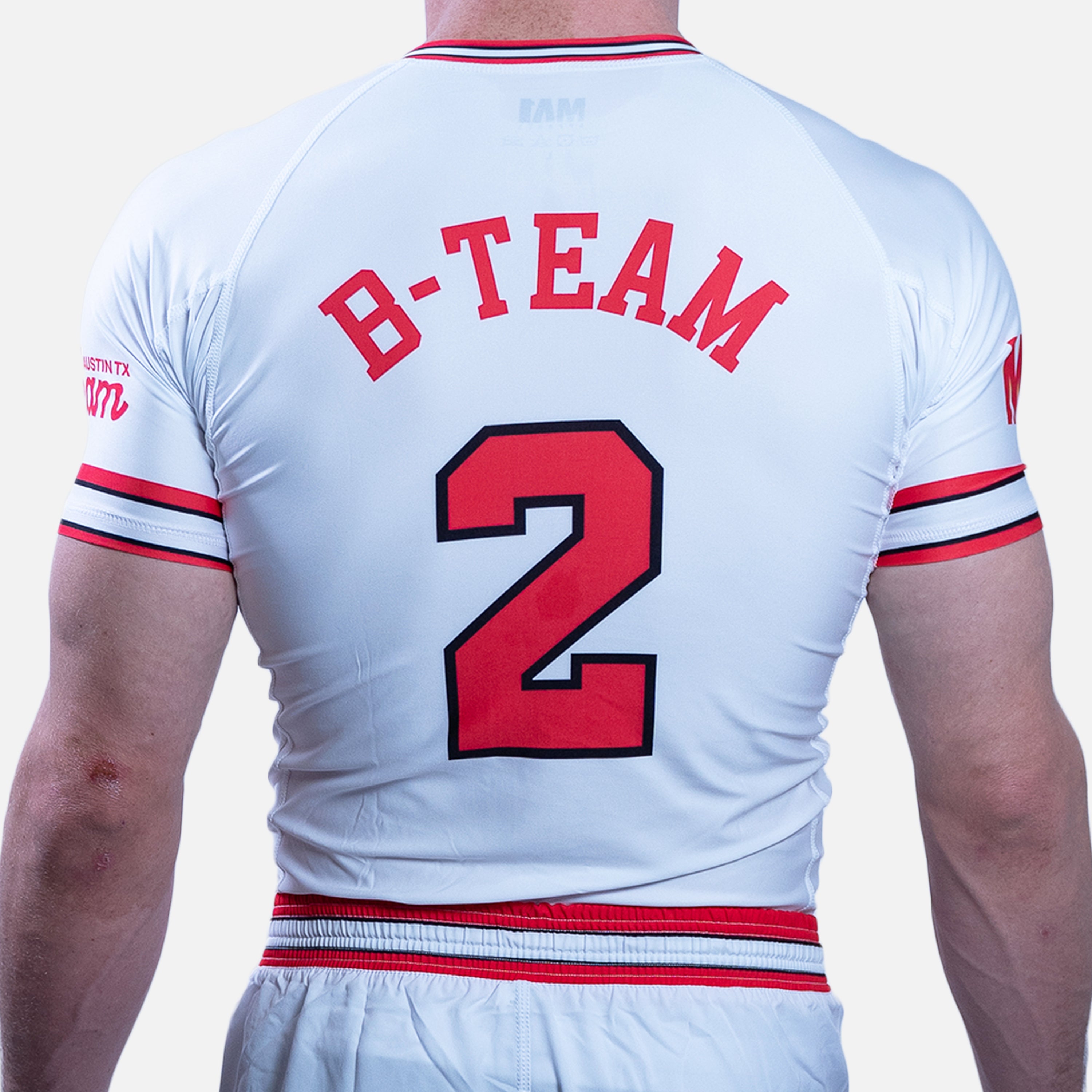 B-Team White Bulls Short Sleeve Rashguard