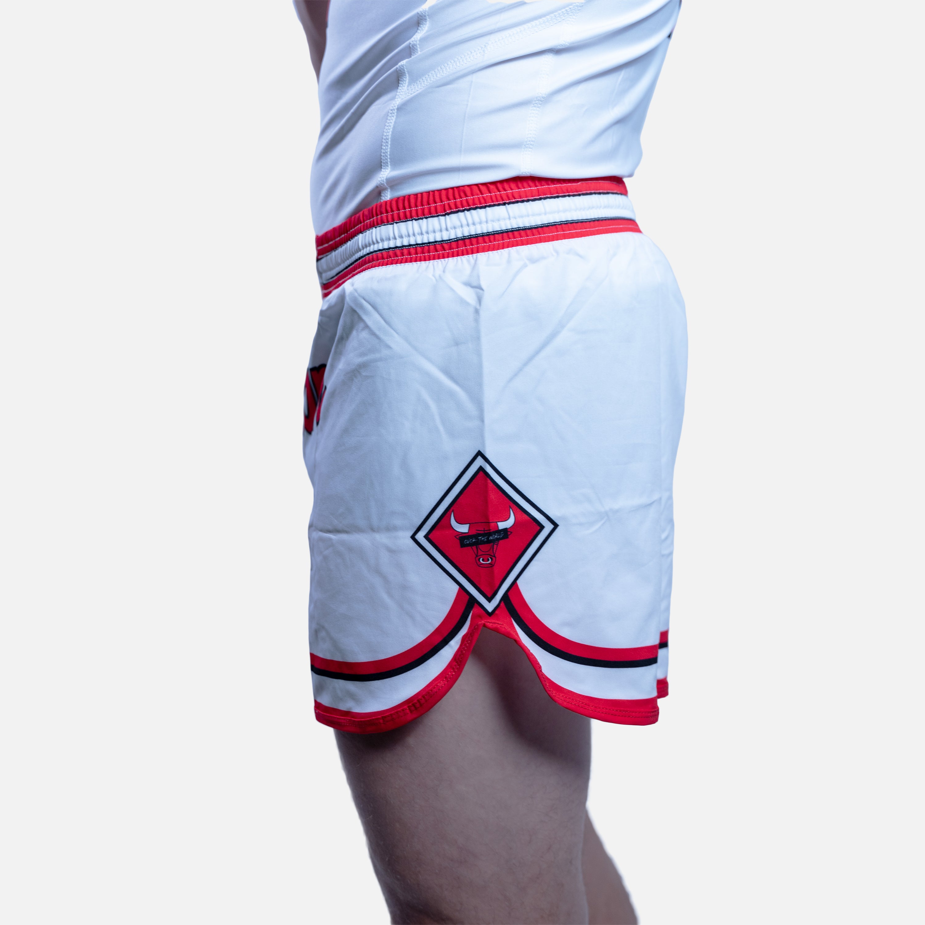 B-Team White Bulls High Cut MMA Shorts