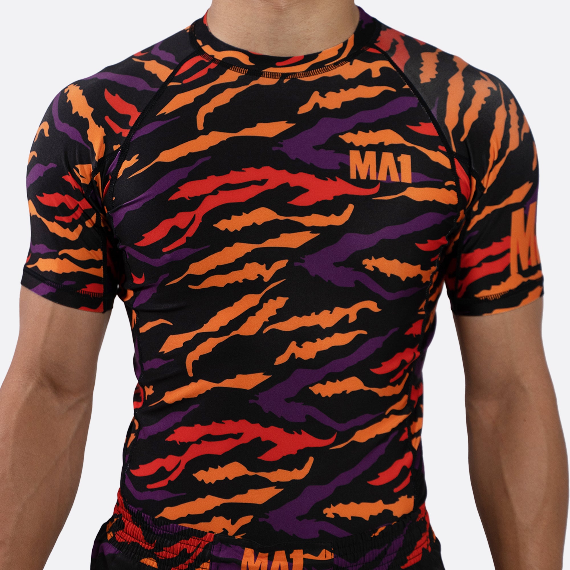 MA1 Tiger Stripe Short Sleeve Rash Guard