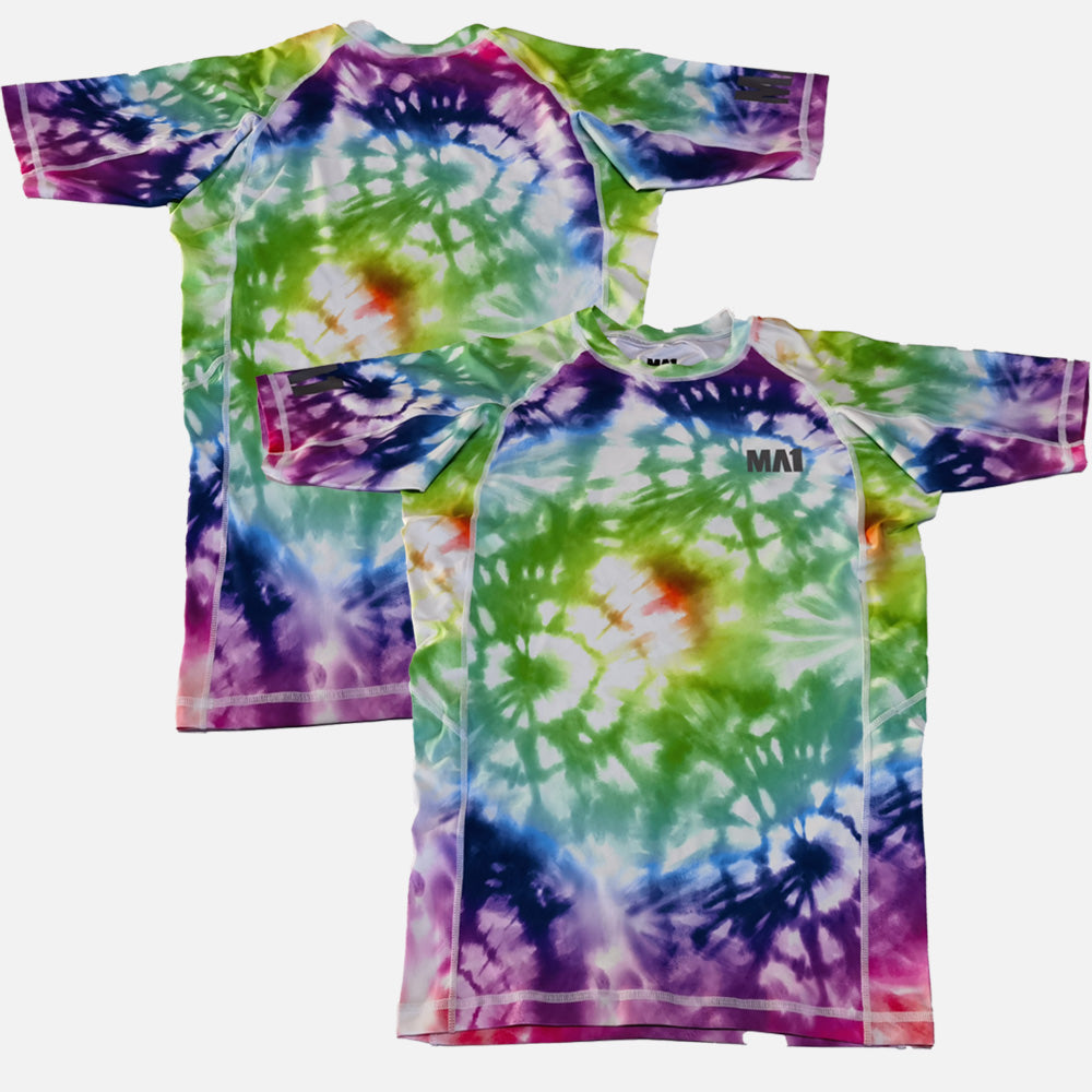 MA1 Tie Dye White Short Sleeve Rash Guard