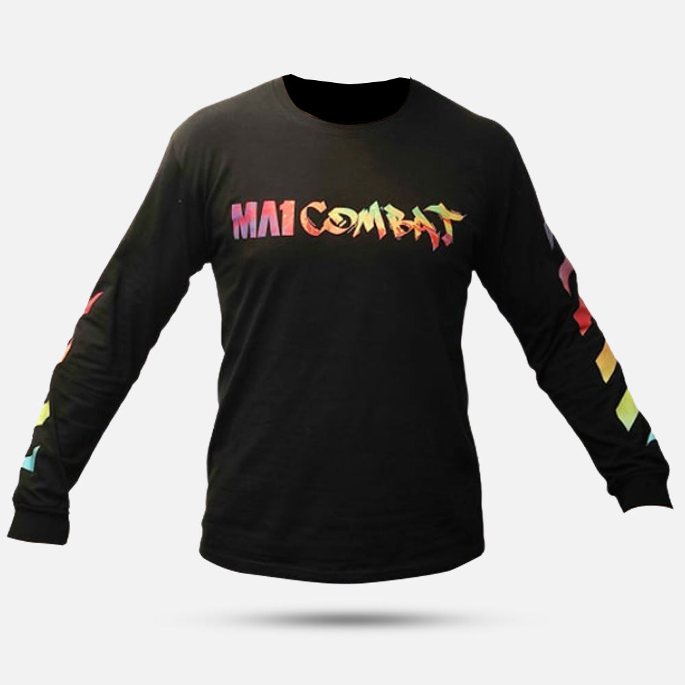 MA1 Combat Black Color Splash Long Sleeve T-Shirt