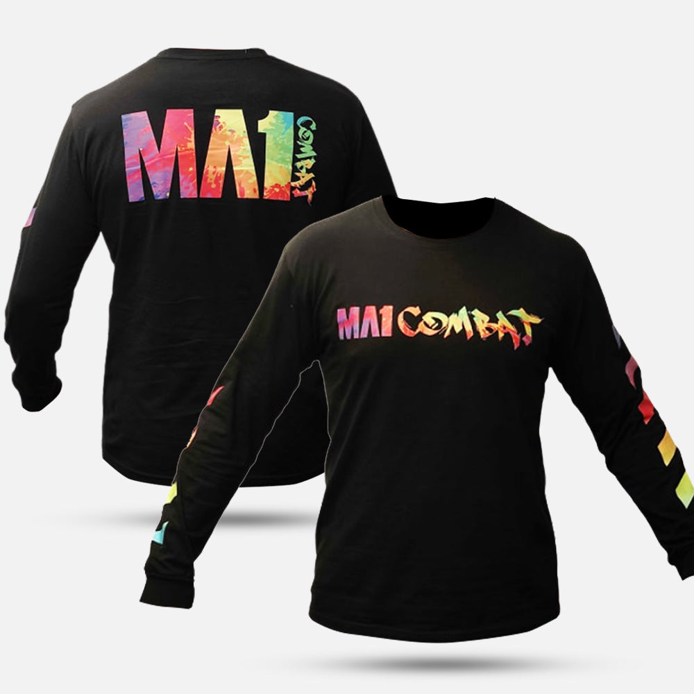 MA1 Combat Black Color Splash Long Sleeve T-Shirt