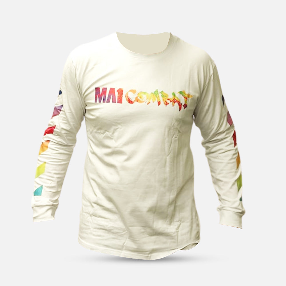 MA1 Combat White Color Splash Long Sleeve T-Shirt
