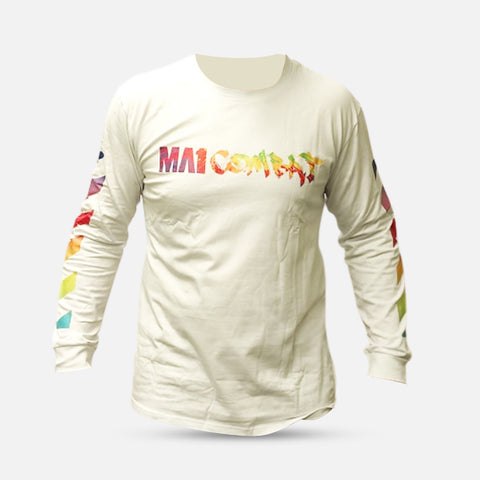 MA1 Combat White Color Splash Long Sleeve T-Shirt