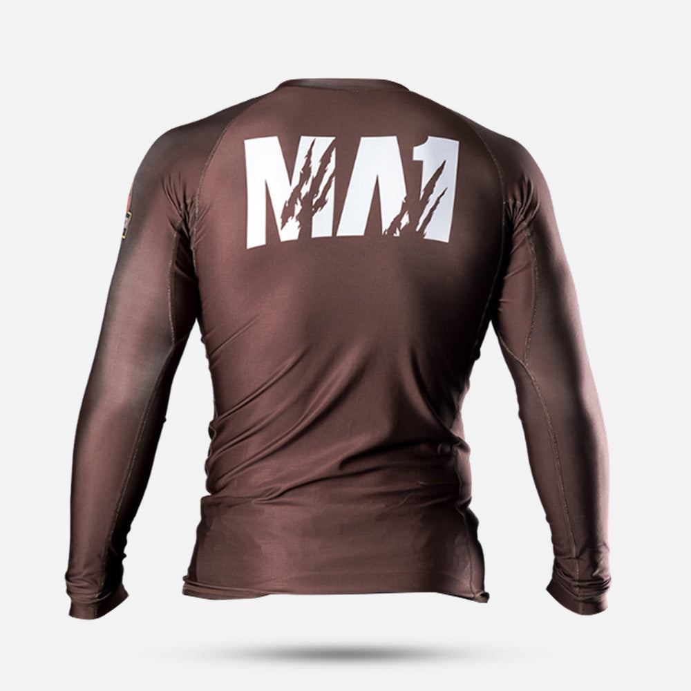 MA1 Raptor Long Sleeve Rash Guard - Brown