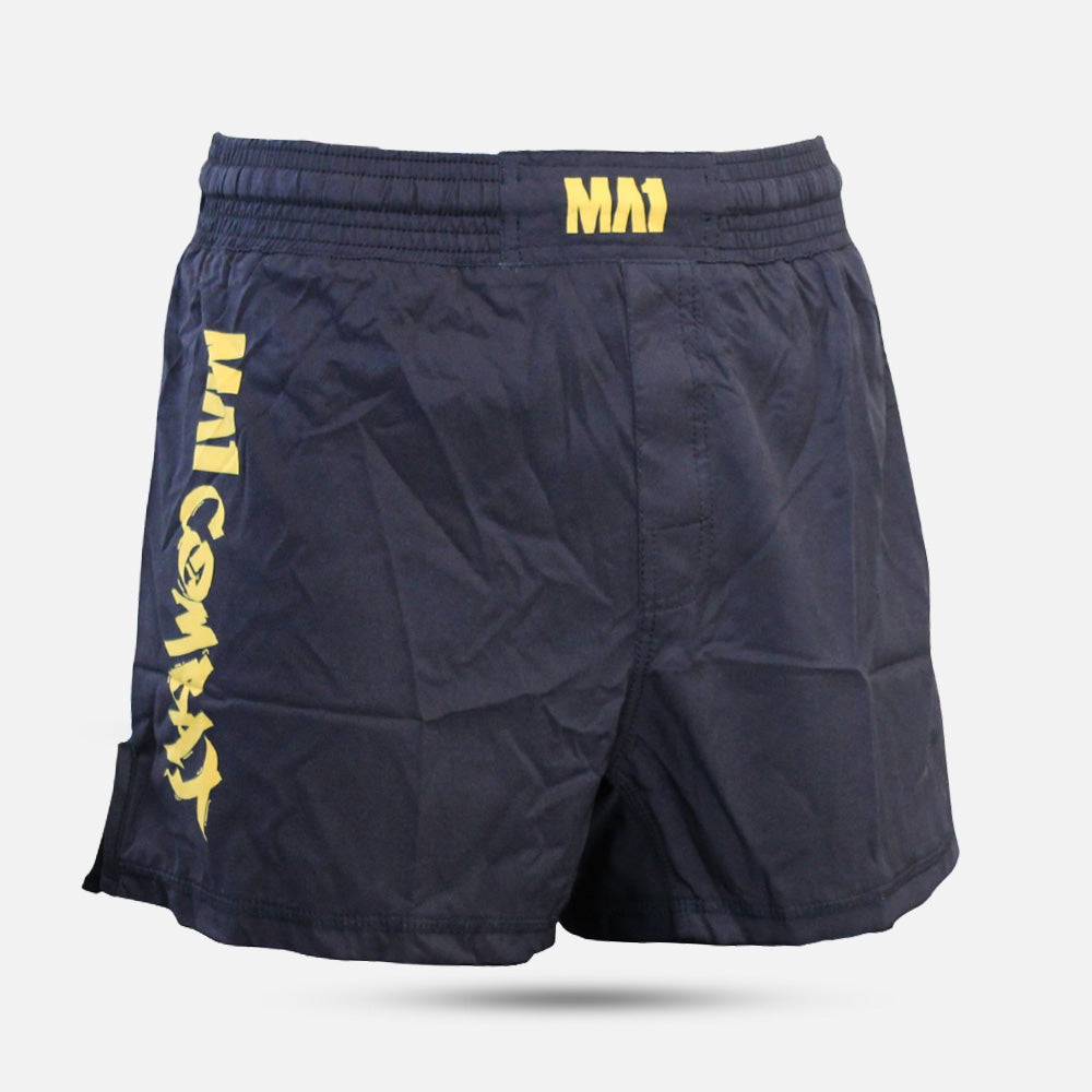 MA1 COMBAT BLACK AND GOLD MMA SHORTS