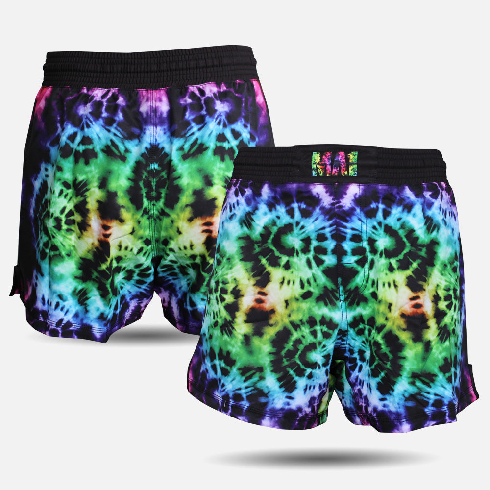 MA1 Tie Dye Black High Cut MMA Shorts